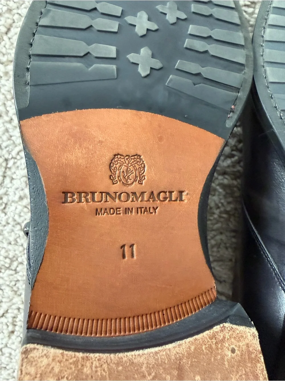 Bruno Magli Black Double Monk Strap Leather Boots Size 11 EUC